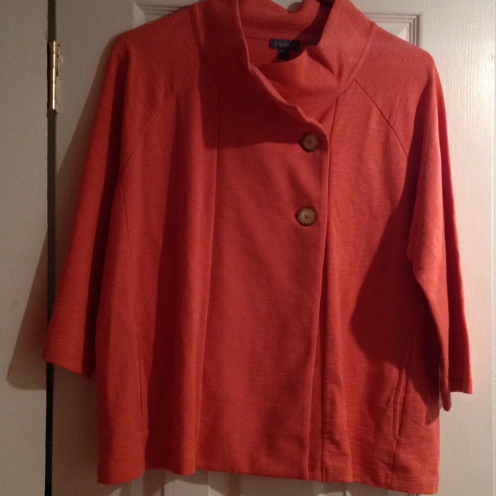 Lilla P Coral Cropped Swing Coat